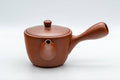 Tezumi — Japanese Kyusu - Classic Tokoname-yaki Ribbed Teapot with Fine Mesh Strainer - 200ml — three-quarter view