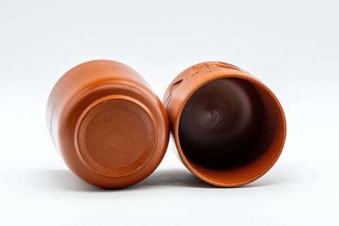 Japanese Teacup - Pair of Bamboo Tokoname-yaki Yunomi - 140ml