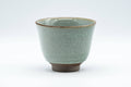 Japanese Teacup - Egret Snowflake Celadon Glazed Yunomi - 140ml - front view from a slightly turned angle