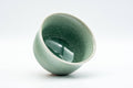 Japanese Teacup - Snowflake Celadon Glazed Yunomi - 140ml - angled view showing the interior