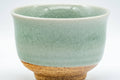 Japanese Teacup - Snowflake Celadon Glazed Yunomi - 140ml - eye-level side view