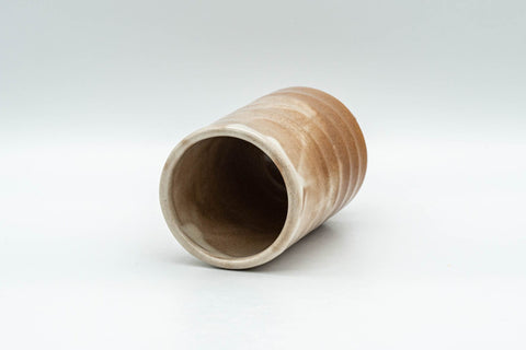 Japanese Teacup - Tsutsu-gata Yunomi - tilted top-down view showing the interior