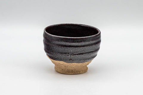 Japanese Teacup - Purple Glazed Spiral Yunomi - 100ml - side view of the spiral-glazed cup