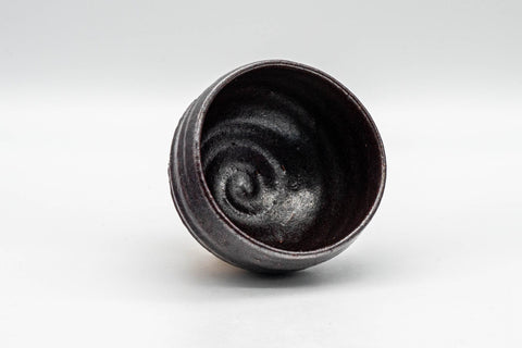 Japanese Teacup - Purple Glazed Spiral Yunomi - 100ml - top-down view into the cup's interior