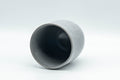 Japanese Teacup - Egret Matte Blue Glazed Yunomi - 170ml - angled view from above showing the dark interior and rim