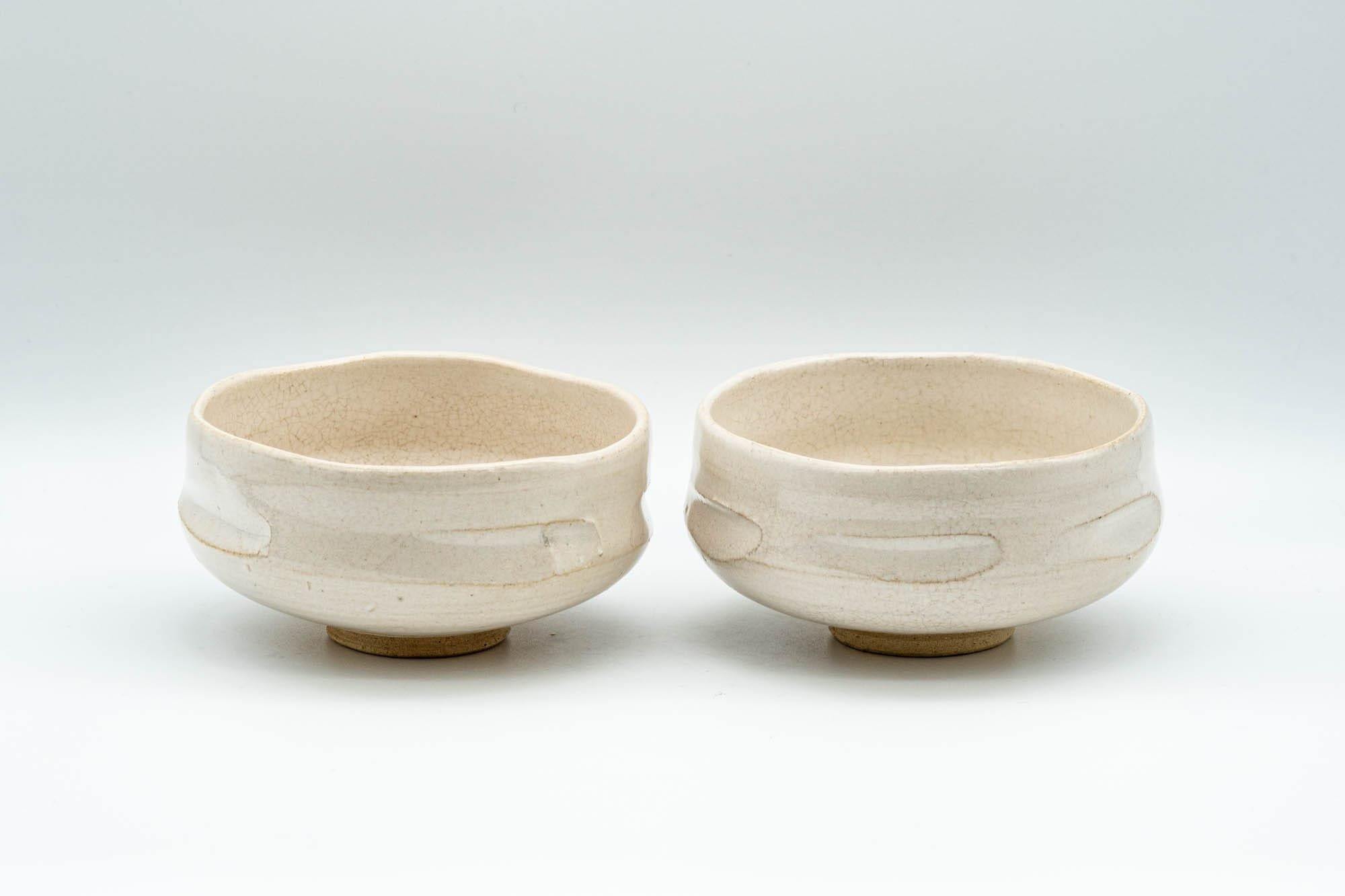 Japanese Teacups - Pair of White Glazed Wide Yunomi - 150ml - Tezumi