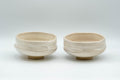 Japanese Teacups - Pair of 赤膚山 Akiyama Kiln White Glazed Wide Akahada-yaki Yunomi - 150ml - Tezumi