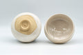 Japanese Teacups - Pair of 赤膚山 Akiyama Kiln White Glazed Wide Akahada-yaki Yunomi - 150ml - Tezumi