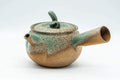 Tezumi — Japanese Kyusu - Speckled Green Glazed Serpent Lid Teapot - 350ml — side view showing the spout