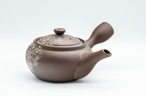 Tezumi — Japanese Kyusu - Brown and White Bamboo Teapot - 375ml — top-down view of the lid