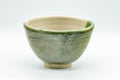 Japanese Matcha Bowl - Sugi-nari Oribe-yaki Chawan - 400ml - side view of the iron-painted exterior