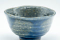 Tezumi — Japanese Teacup - Wabi-Sabi Blue-Green Undulating Yunomi - 110ml — tipped to show the interior