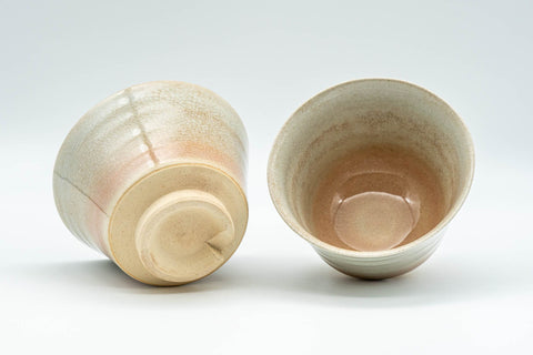 Japanese Teacups - Pair of Sori-gata Hagi-yaki Yunomi - 90ml