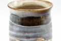 Tezumi — Japanese Teacup - Brown Glossy and Matte Glazed Yunomi - 150ml — inverted showing the foot ring