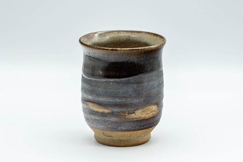 Tezumi — Japanese Teacup - Brown Glossy and Matte Glazed Yunomi - 150ml — front view from another angle