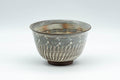 Tezumi — Japanese Teacup - Engraved Floral Spiraling Kyo-yaki Yunomi  - 130ml — front view