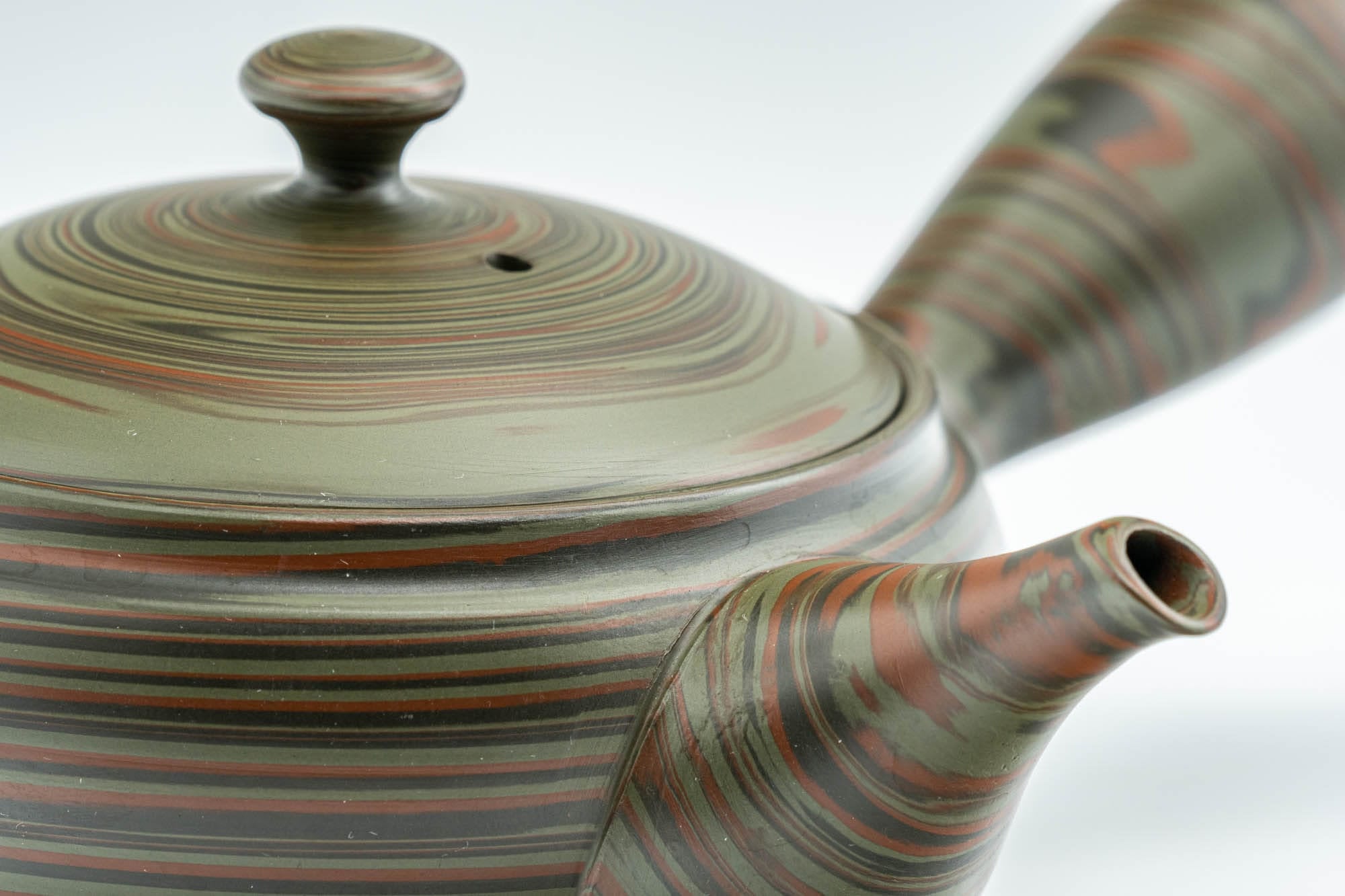 Japanese Kyusu - 雲仙窯 Unzen Kiln Nerikomi Tokoname-yaki Teapot - 200ml