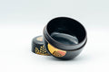 Japanese Natsume - Hira-Natsume Chrysanthemum Lacquer Matcha Tea Caddy - 100ml - open caddy showing the black lacquer interior