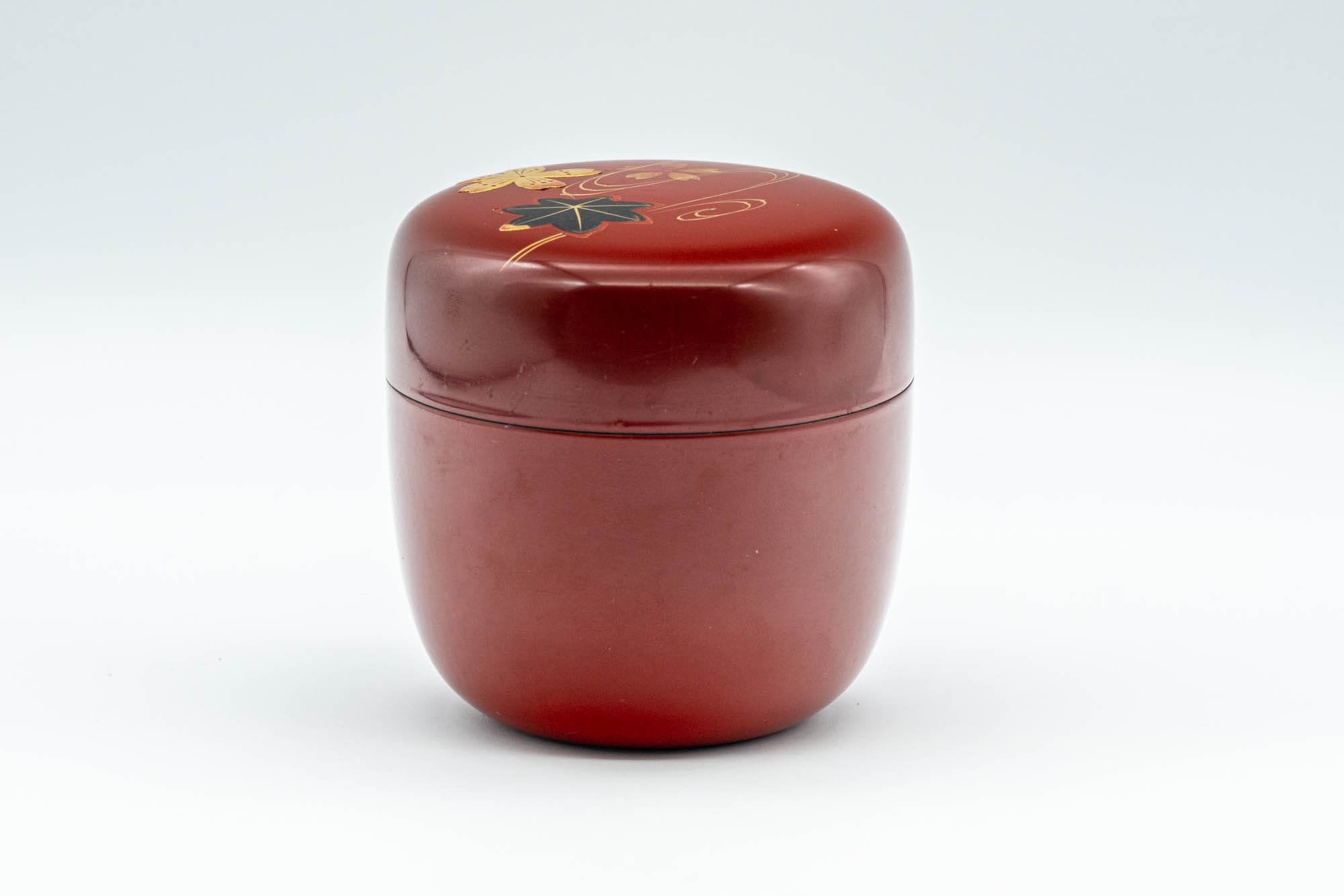 Japanese Natsume - Floral Red Lacquer Matcha Tea Caddy - 100ml