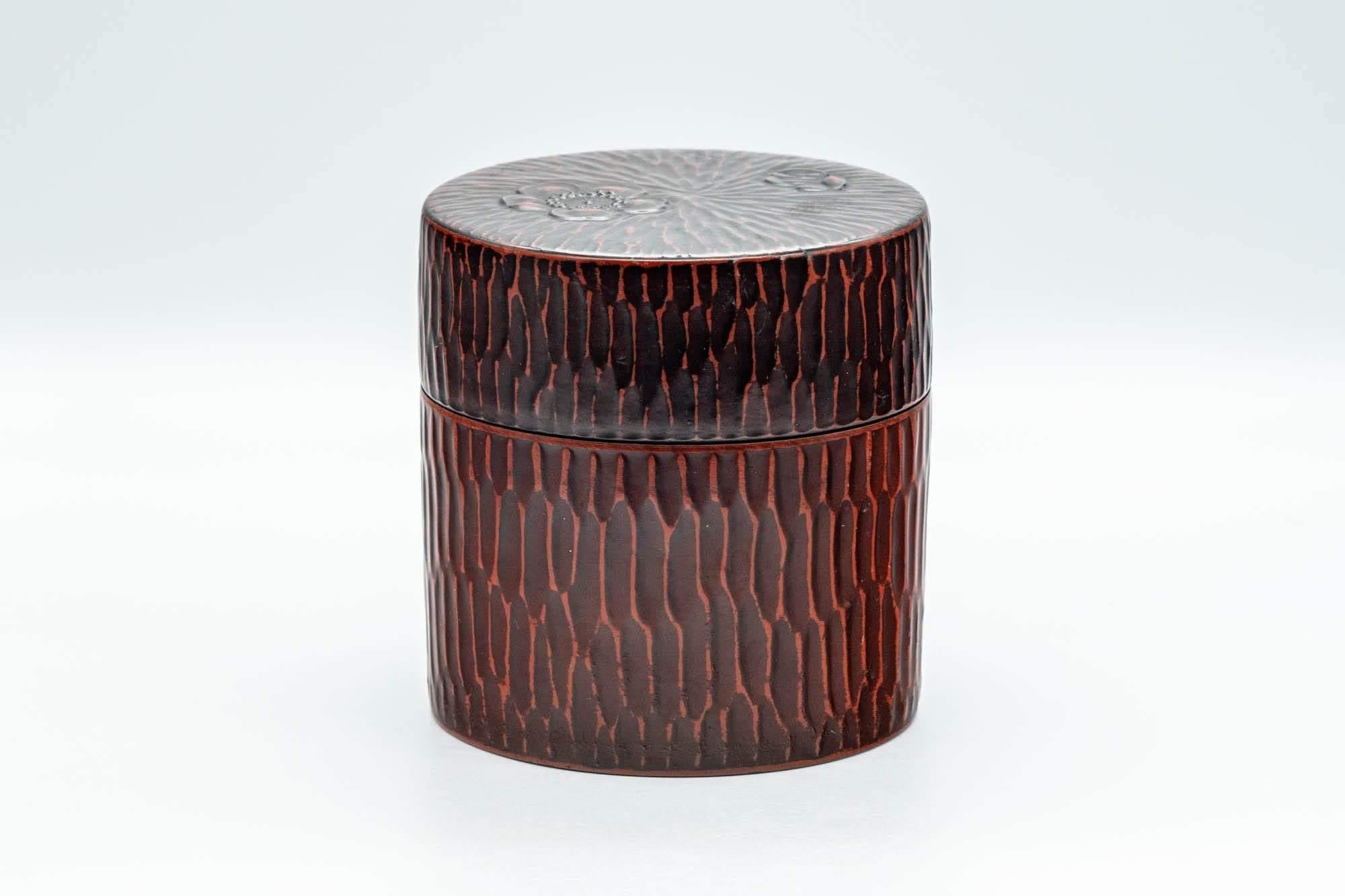 Japanese Chazutsu - Floral Textured Lacquer Tea Canister - 300ml - Tezumi