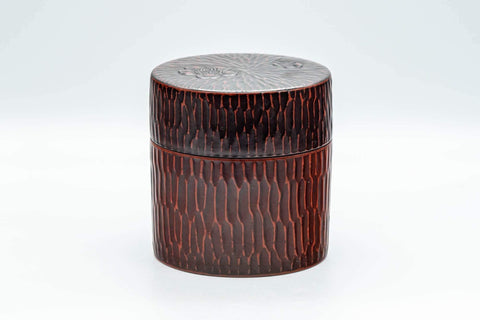 Japanese Chazutsu - Floral Textured Lacquer Tea Canister - 300ml - Tezumi