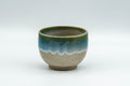 Japanese Teacup - Turquoise Glazed Agano-yaki Yunomi - 90ml - front view from a slightly turned angle