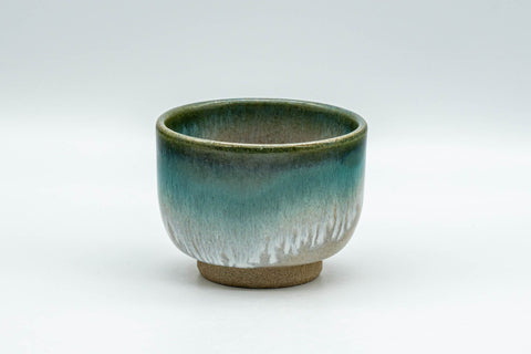 Japanese Teacup - Vibrant Agano-yaki Yunomi - 100ml - front view from a slightly turned angle