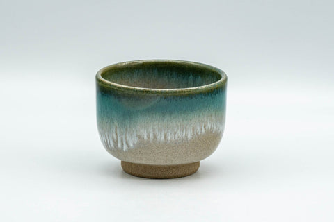 Japanese Teacup - Vibrant Agano-yaki Yunomi - 100ml - front view from another turned angle