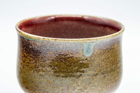 Tezumi — Japanese Teacups - Set of 3 Olive and Purple Yunomi - 150ml — side view