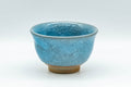 Japanese Teacup - 橘吉 Blue Snowflake Celadon Glazed Yunomi - 140ml - side view of the teacup