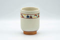Tezumi — Japanese Teacup - Prancing Deer and Villagers White Glazed Yunomi - 200ml — front view