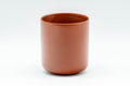 Japanese Teacup - Bamboo Tokoname-yaki Yunomi - front view of a single plain red cup