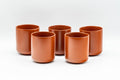 Japanese Teacup - Bamboo Tokoname-yaki Yunomi - group of the red cups arranged together