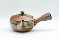 Tezumi — Japanese Kyusu - Ash Glazed Banko-yaki Teapot - 350ml — three-quarter view