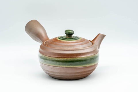 Tezumi — Japanese Kyusu - Ash Glazed Banko-yaki Teapot - 350ml — three-quarter view from the opposite side