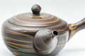 Japanese Kyusu - Nobuyasu Nerikomi Tokoname-yaki Teapot - 275ml - side view from the handle