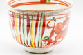Japanese Matcha Bowl - Floral Ido-gata Chawan - 500ml - side view of the vertical stripes