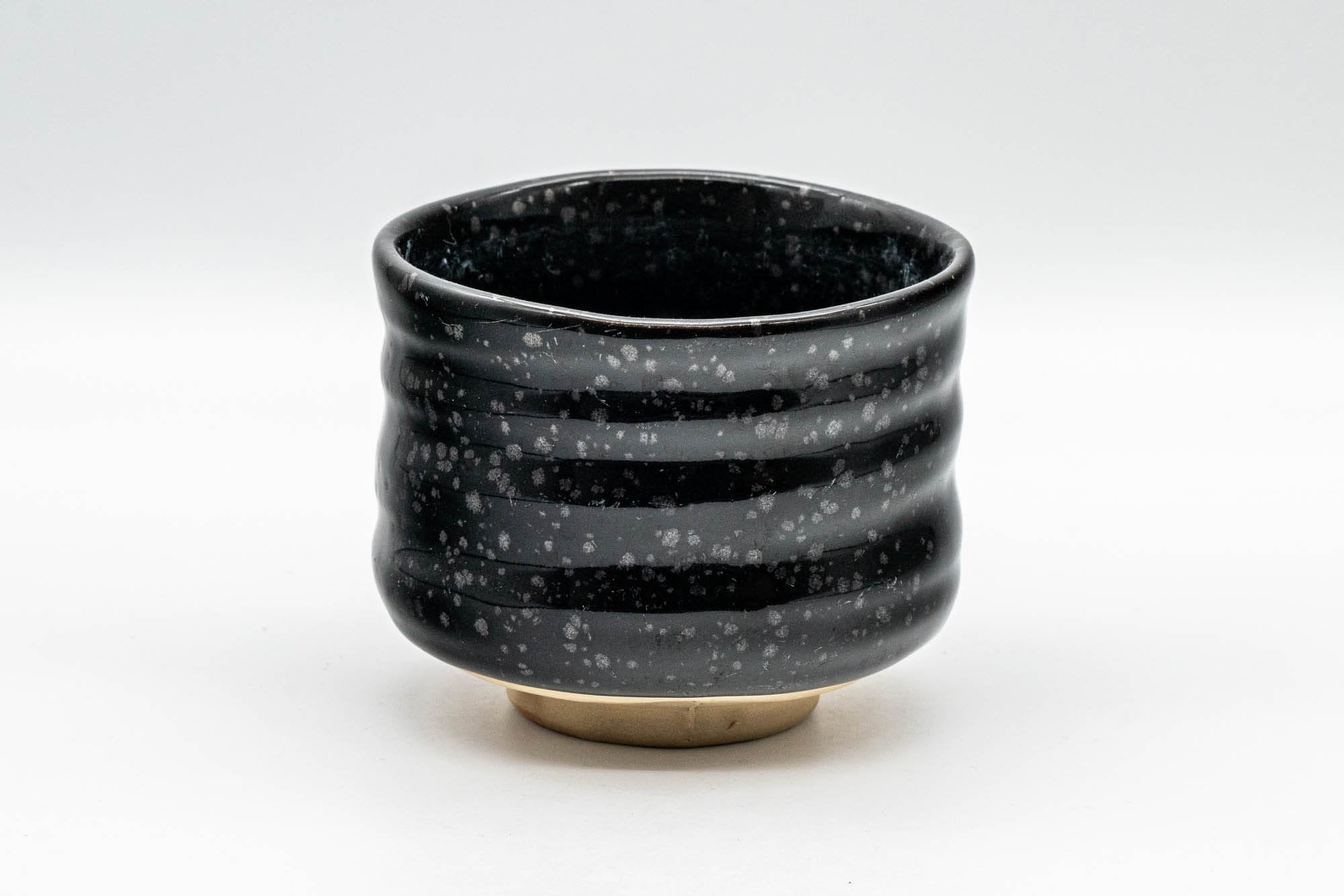 Tezumi Tenmoku Glazed Tsutsu-gata Yunomi Teacup - Thumbnail 2