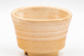 Japanese Teacups - Pair of Beige Asagao-gata Hagi-yaki Yunomi - 110ml - front view of a single cup