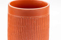 Tezumi — Japanese Teacup - Engraved Tsutsu-gata Tokoname-yaki Yunomi - 190ml — tipped to show the interior