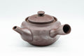Tezumi — Japanese Kyusu - Large Banko-yaki 萬古焼 Teapot with Floral Motif - 500ml — three-quarter view from the opposite side