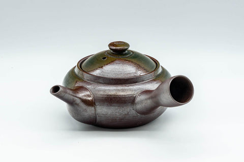 Tezumi — Japanese Kyusu - Ash Glazed Banko-yaki Teapot - 225ml — three-quarter view from the opposite side