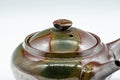 Tezumi — Japanese Kyusu - Ash Glazed Banko-yaki Teapot - 225ml — closeup of the decoration