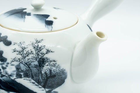 Japanese Kyusu - Porcelain Arita-yaki Debeso Teapot - 240ml - Tezumi