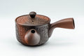 Tezumi — Japanese Kyusu - Basket-patterned Tokoname-yaki Teapot - 275ml — side view showing the spout