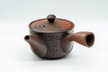 Tezumi — Japanese Kyusu - Basket-patterned Tokoname-yaki Teapot - 275ml — three-quarter view from the opposite side