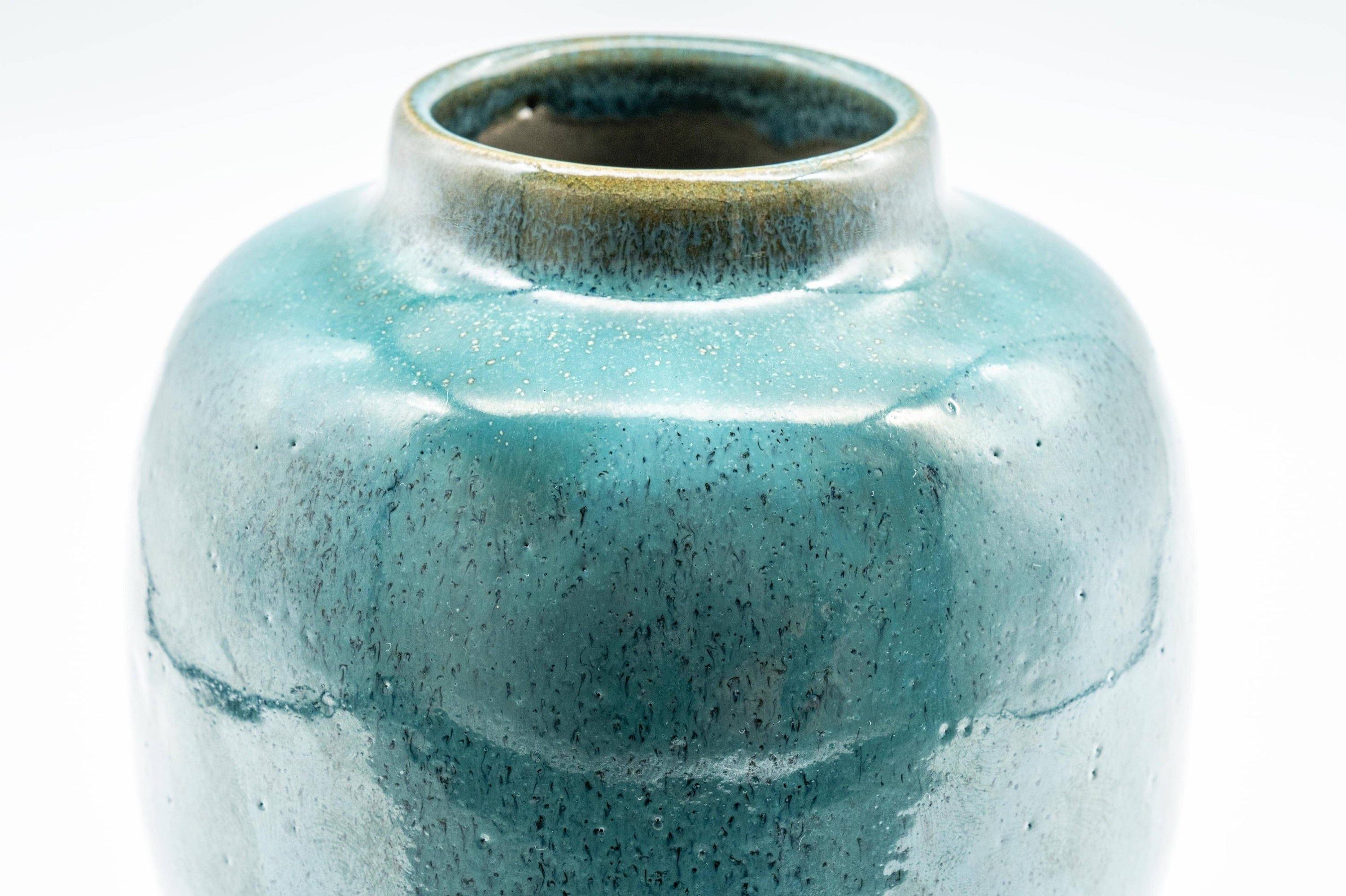 Japanese Chatsubo - Turquoise Agano-yaki Tea Jar - 400ml - Tezumi