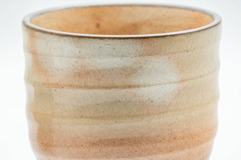 Japanese Teacups - Pair of Spiral Beige Glazed Yunomi - 150ml