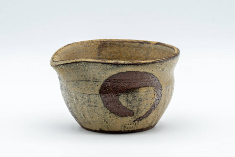 Tezumi — Japanese Katakuchi - Beige Glazed Yuzamashi Water Cooler - 140ml — front view