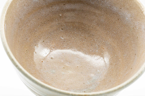 Japanese Matcha Bowl - Beige Drip-Glazed Hatazori-gata Chawan - 450ml